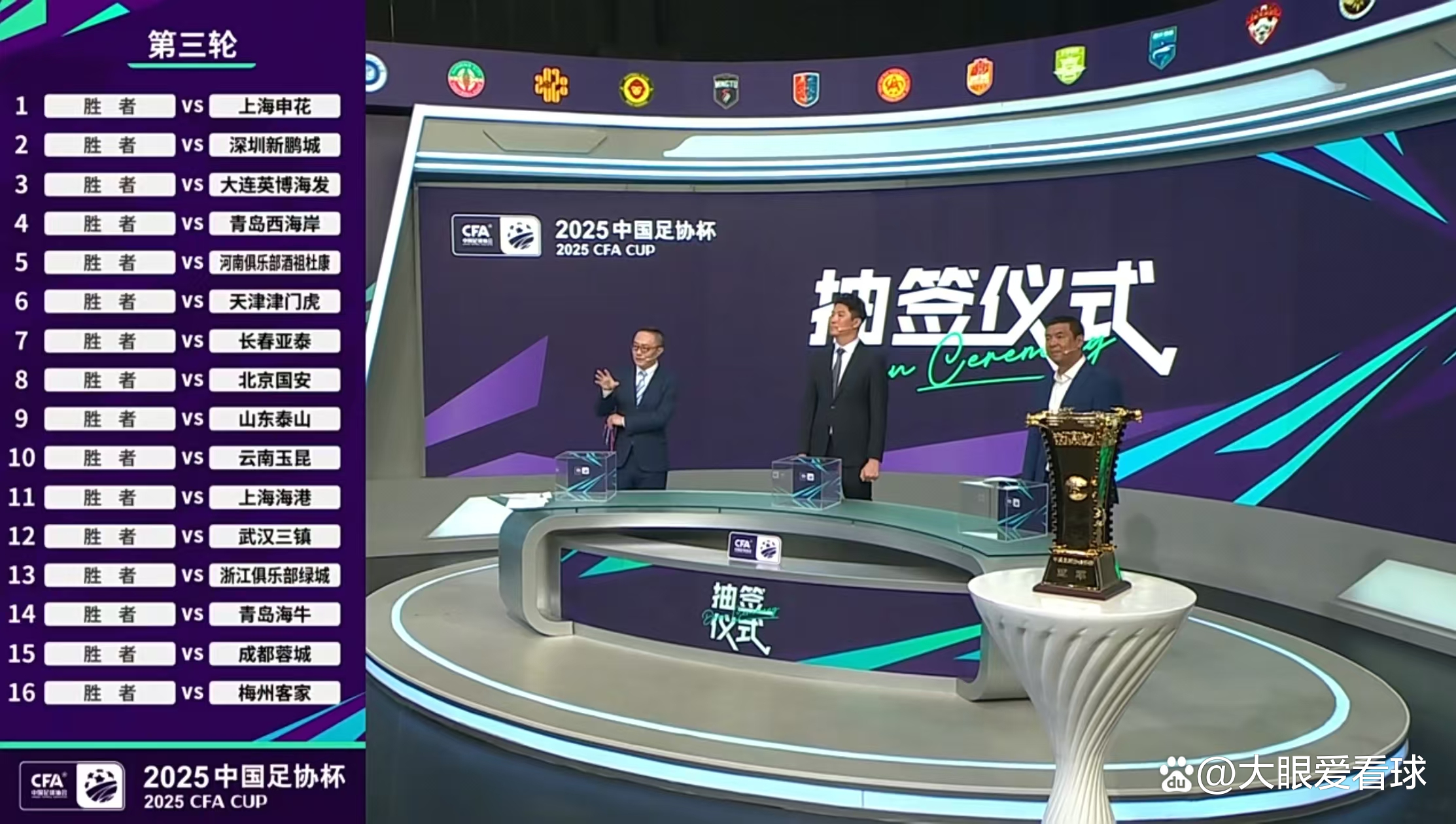 足协杯第二轮抽签，各队对决曝光